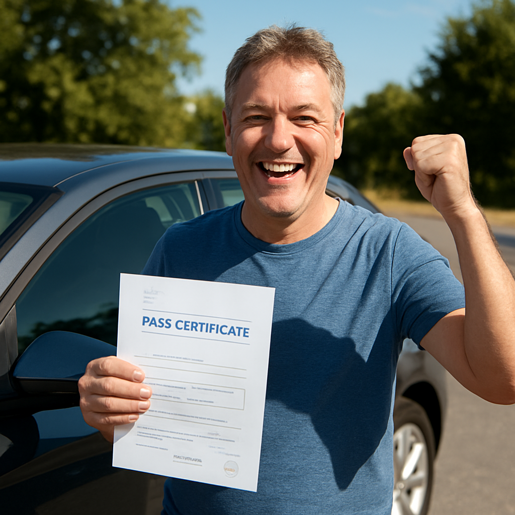 Successful learner driver who passed after a short course in Rochdale